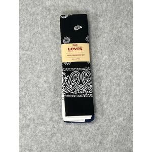 NEW Levi's 3-Piece Bandana Set Black White Blue